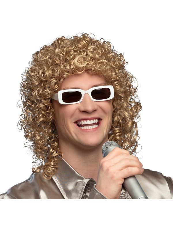 Popster Pruik met Bril Heren