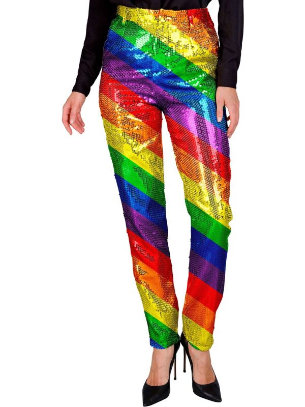 Pride Regenboog Pailletten Broek Dames