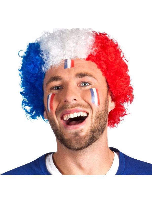 Pruik Franse Vlag Krullend