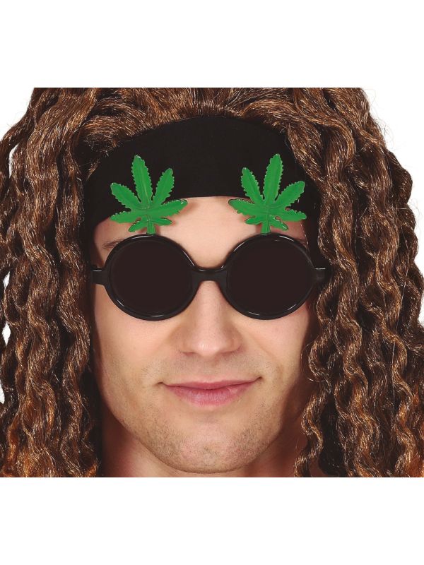 Rasta Bril Wiet Bladeren Zwart