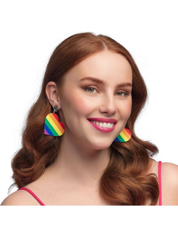 Regenboog Hartjes Oorbellen Dames