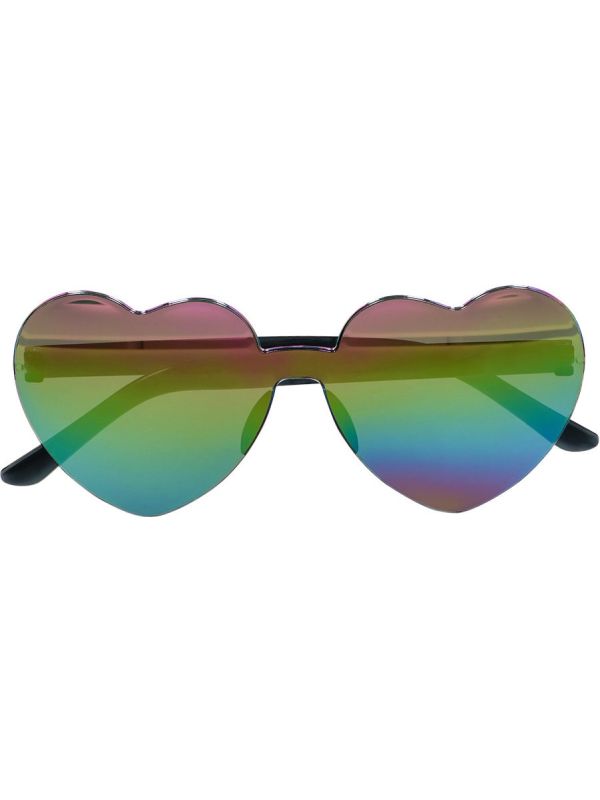 Regenboog Hartjes Partybril Holografisch