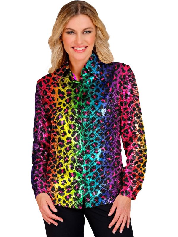 Regenboog Panter Blouse Dames