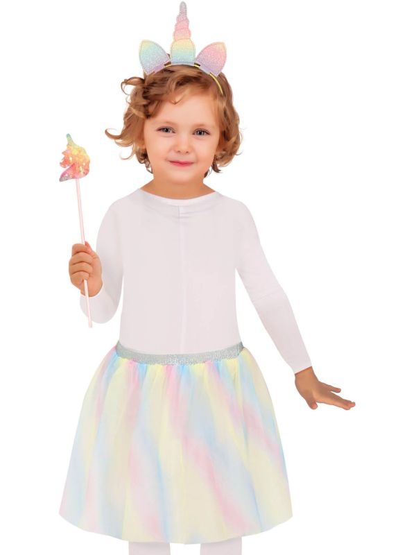 Regenboog Pastel Eenhoorn Prinses set 3-Delig Meisjes