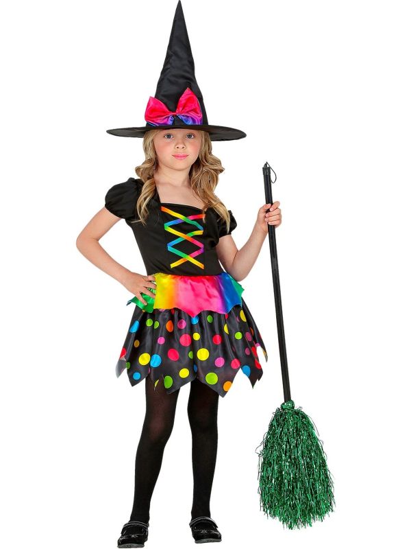 Regenboog Stippen Heksen Jurkje Kind