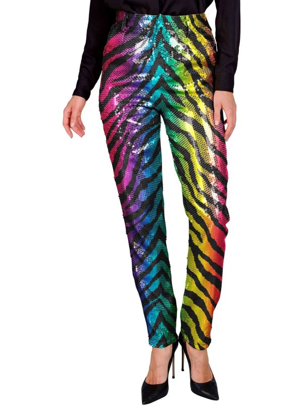 Regenboog Tijger Pailletten Broek Dames