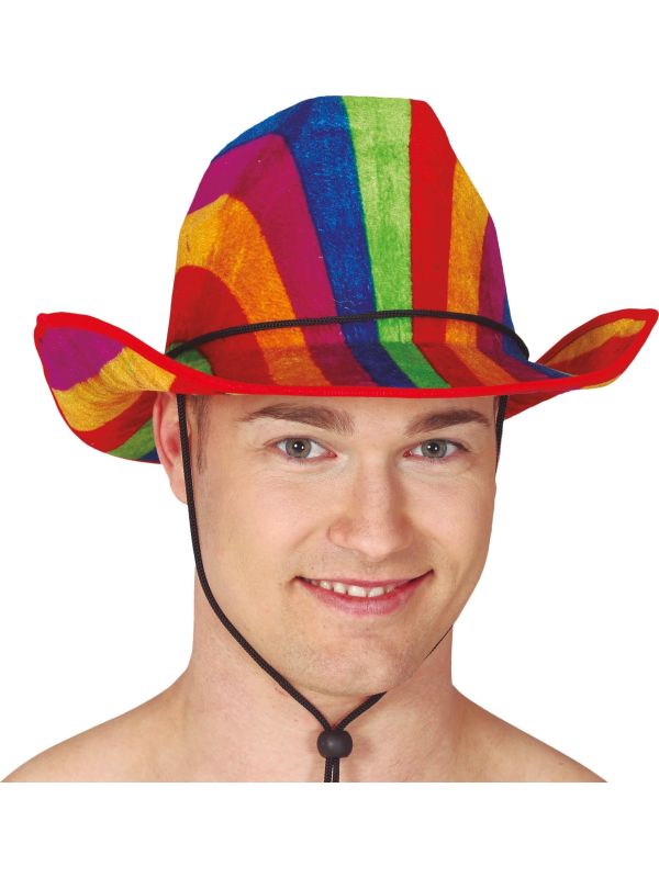 Regenboog Velvet Cowboyhoed