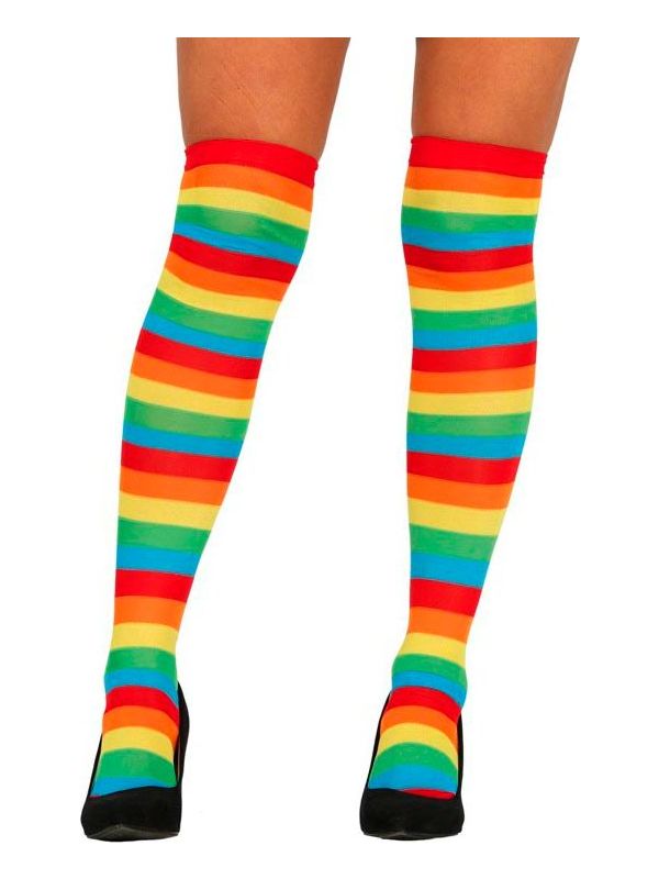 Regenboogkleurige Kniekousen