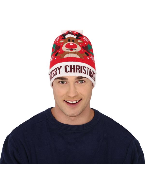 Rendier Foute Kerst Muts Brei Effect