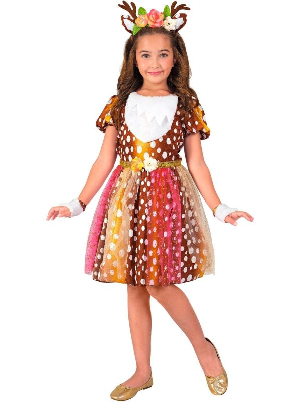 Rendier Kostuum Jurk Bruin Meisjes