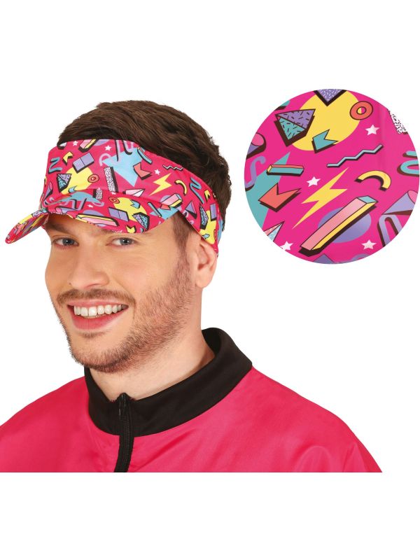 Retro 80's Meerkleurige Zonneklep