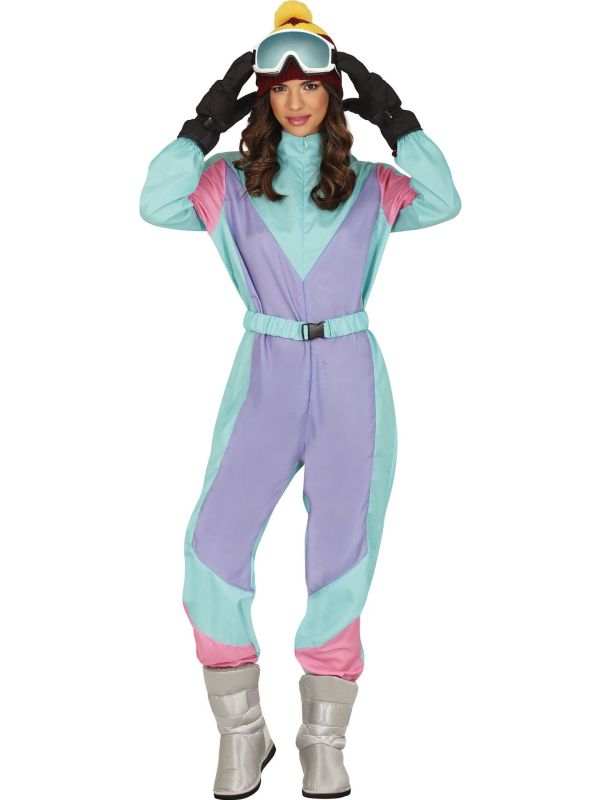 Retro Blauwe Skiers Dames