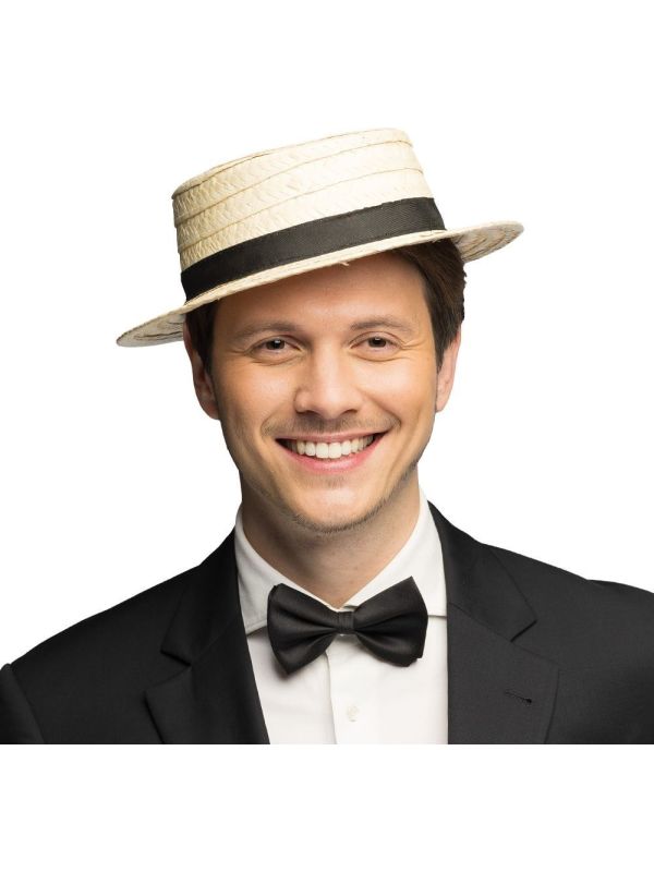 Retro Herenhoed met Zwart Lint