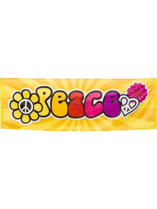 Retro Hippie Party Peace Banner