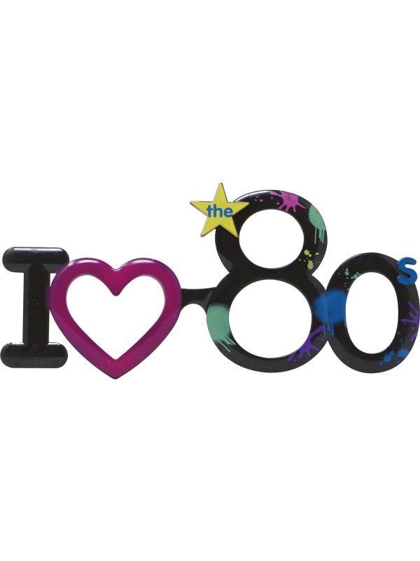 Retro I Love 80's Bril met Hart