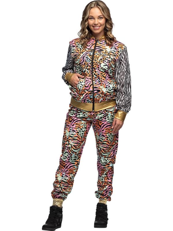 Retro Luipaard Trainingspak Dames