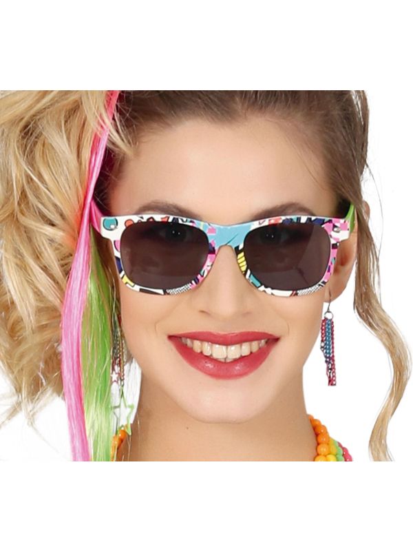 Retro Meerkleurige 80's Bril