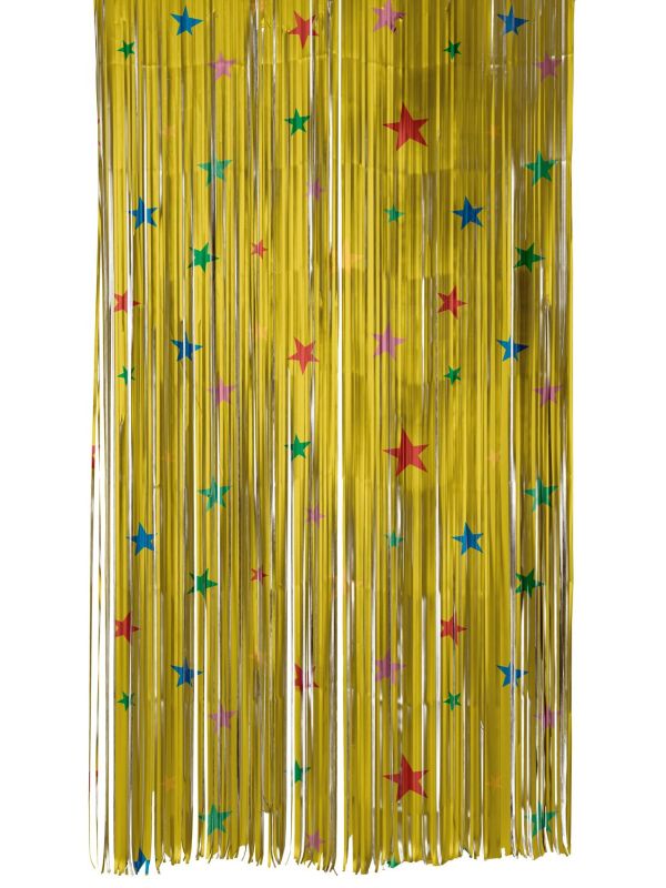 Retro Sterren Foliegordijn 200cm Goud