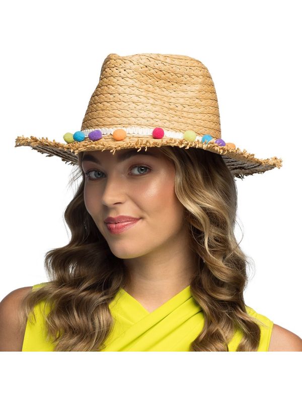 Rieten Festivalhoed Bruin