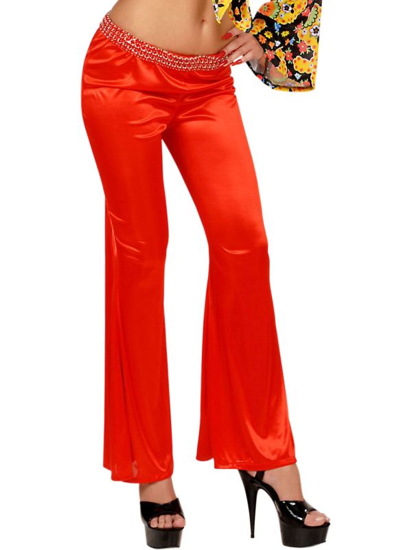 Rode 70s stretch broek