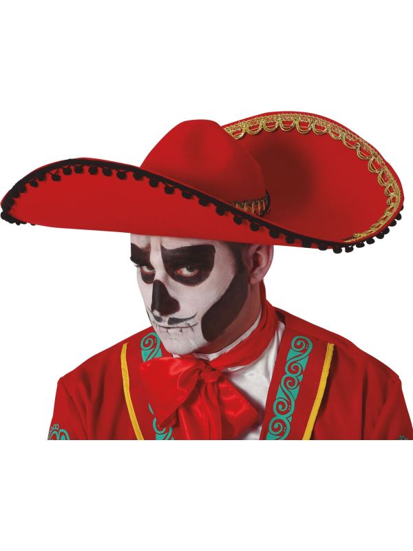 Rode Dia De Los Muertos Sombrero
