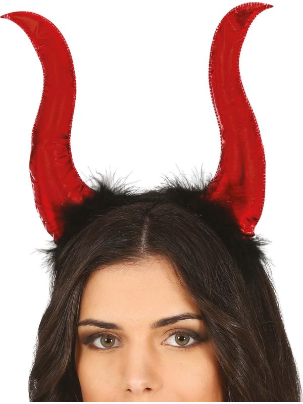 Rode Duidel Hoorntjes Haarband