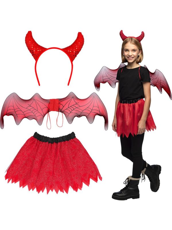 Rode Duivel Accessoireset Kind 3-Delig