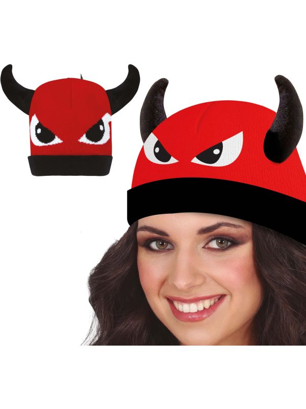 Rode Duivel Beanie Halloween
