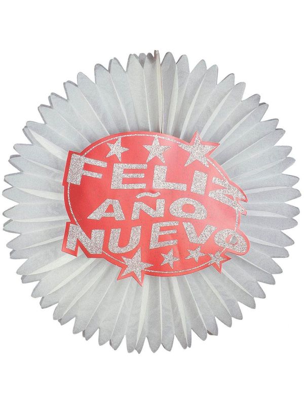 Rode Feliz Año Nuevo Glitter Waaier