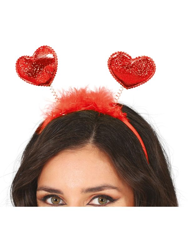 Rode Hartjes Haarband Dames