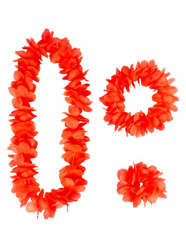 Rode Hawaii Bloemen Set Kransen