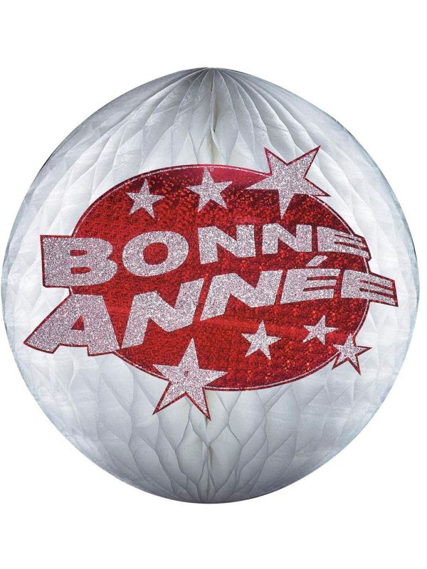 Rode Holografische Bonne Anneé Honinggraat Bal