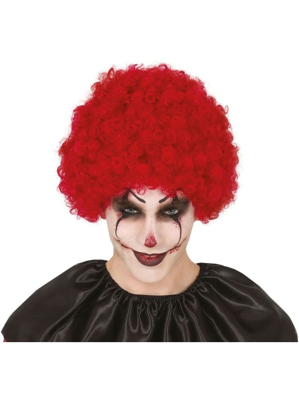 Rode Krullen Clown Pruik