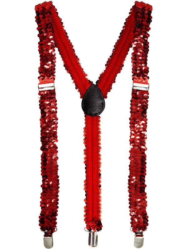 Rode Pailletten Bretels