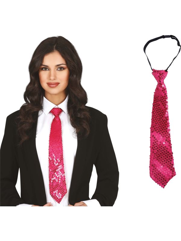 Rode Pailletten Stropdas