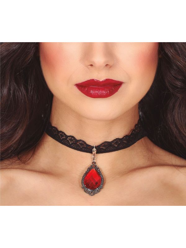 Rode Robijn Choker Halloween