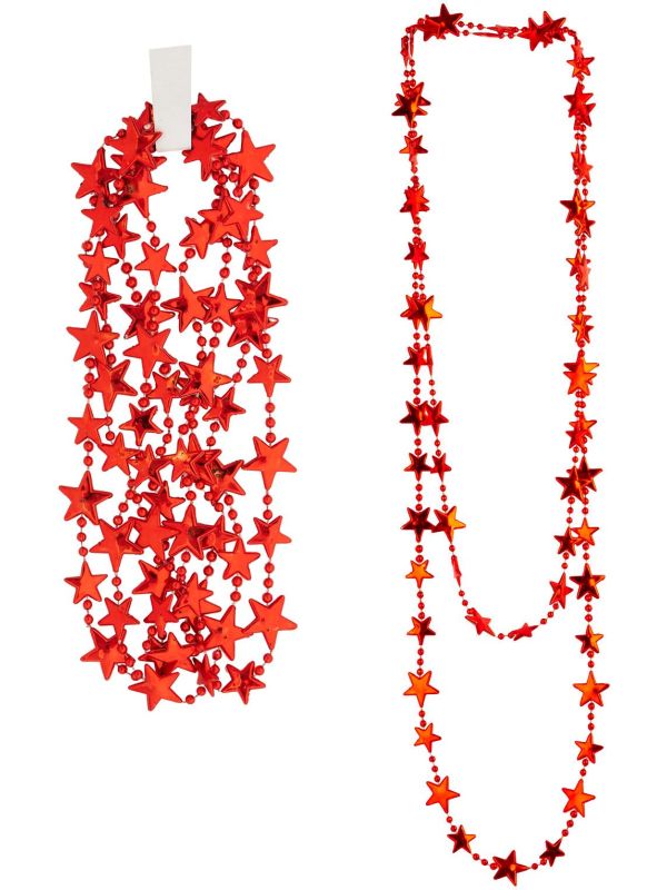 Rode Sterren Kerst Ketting