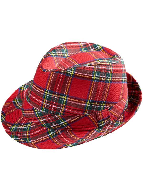 Rode Tartan Fedora