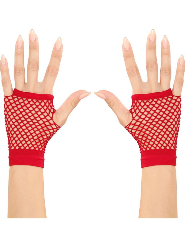 Rode Vingerloze Nethandschoenen
