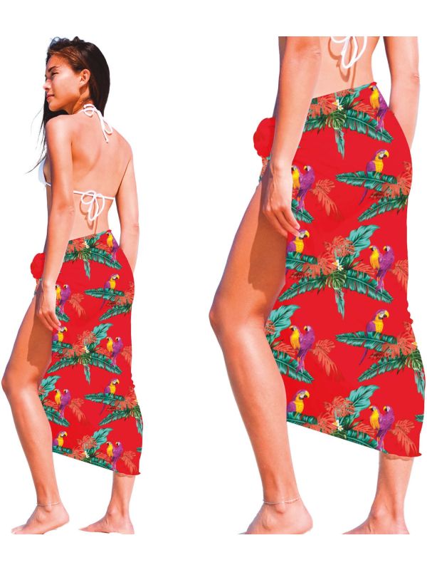 Rode Wikkelrok Dames Hawaii