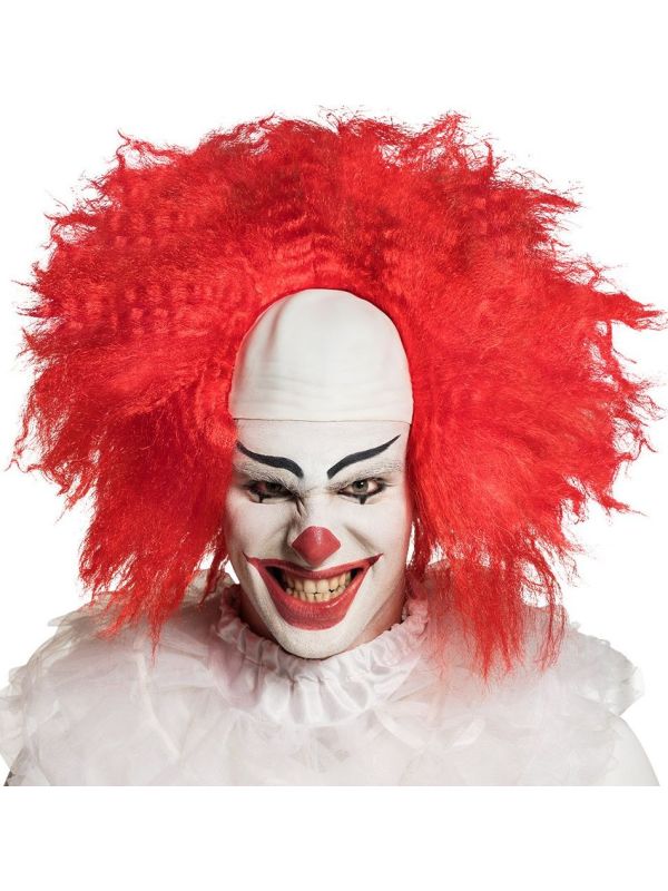 Rode Wilde Horror Clown Pruik