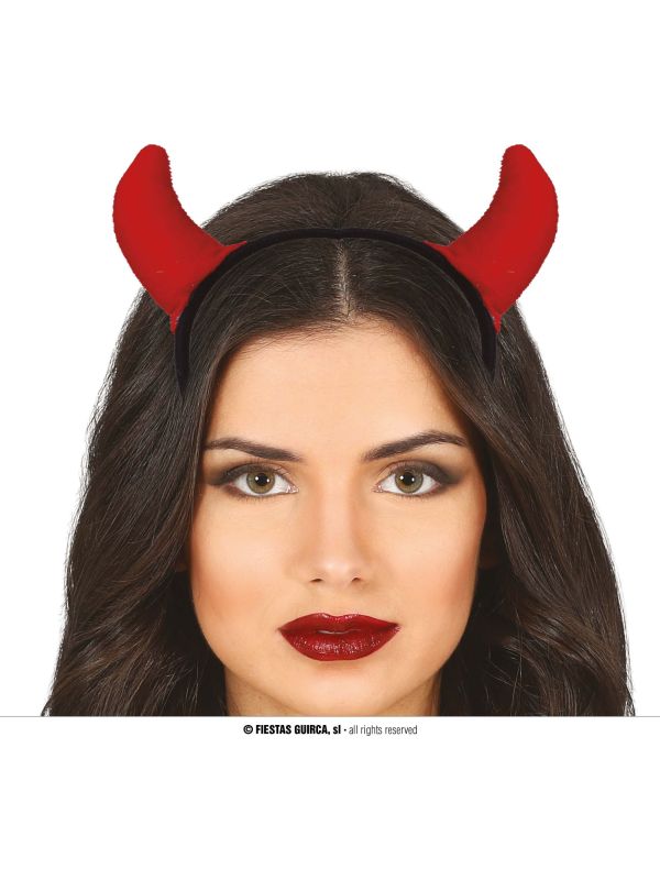 Rode Zachte Duivel Hoorntjes Haarband