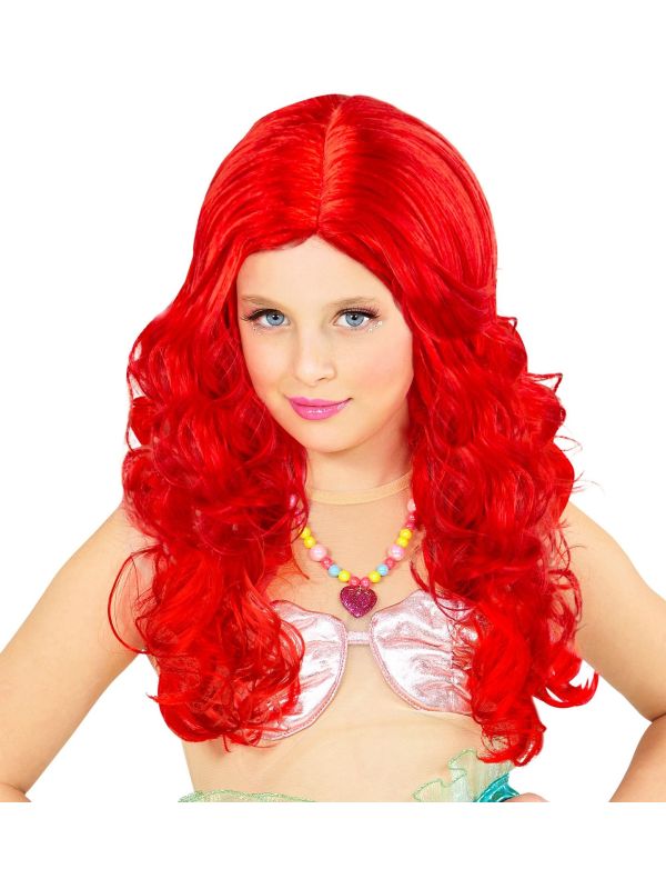 Rode Zeemeermin Pruik Kind