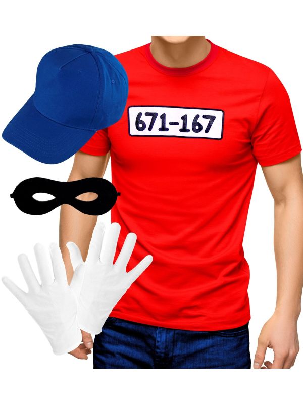 Rode Zware Jongens Boeven Kostuum Heren