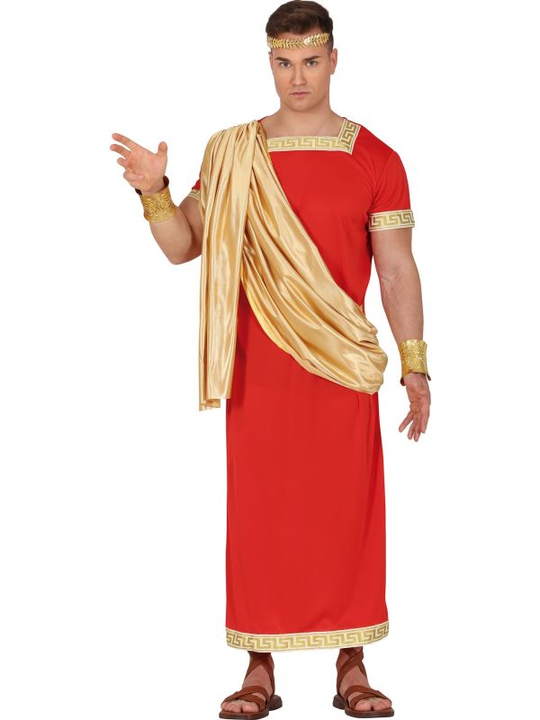 Romeins Kostuum Volwassene Rood/Goud