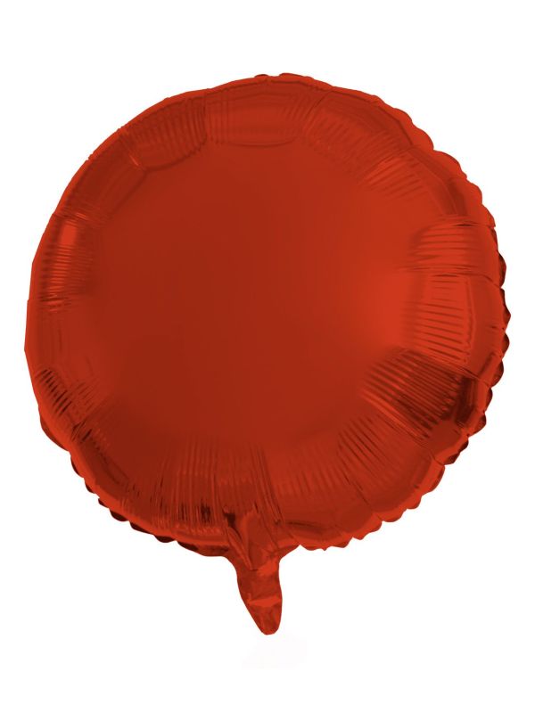 Ronde Folieballon 45cm Metallic Rood