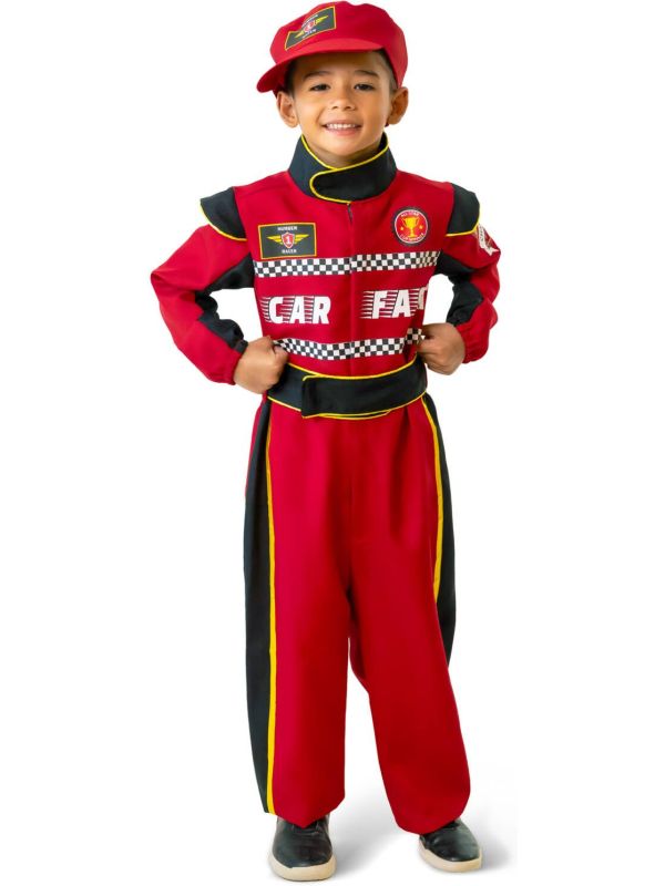 Rood Auto Racer kostuum Jongens Meisjes
