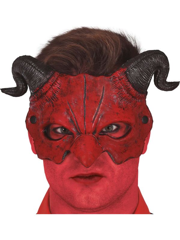 Rood Demonen Half Masker