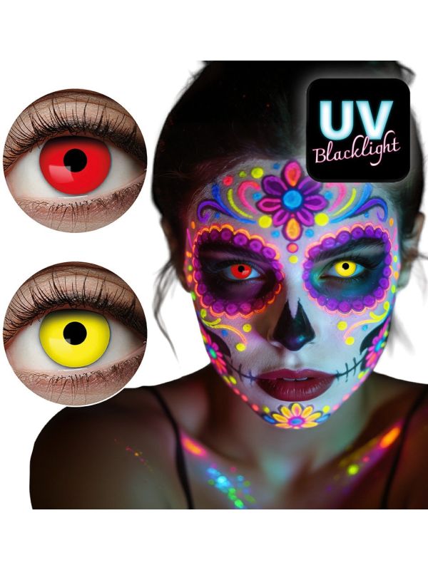 Rood Gele Halloween 1-maands duo UV lenzen