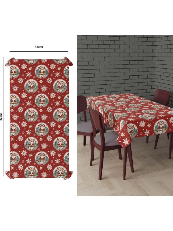 Rood Kerst Tafelkleed Klassiek Kerstman